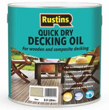 Rustins Quick dry Clear Decking Oil 2.5 Ltr 5015332201105
