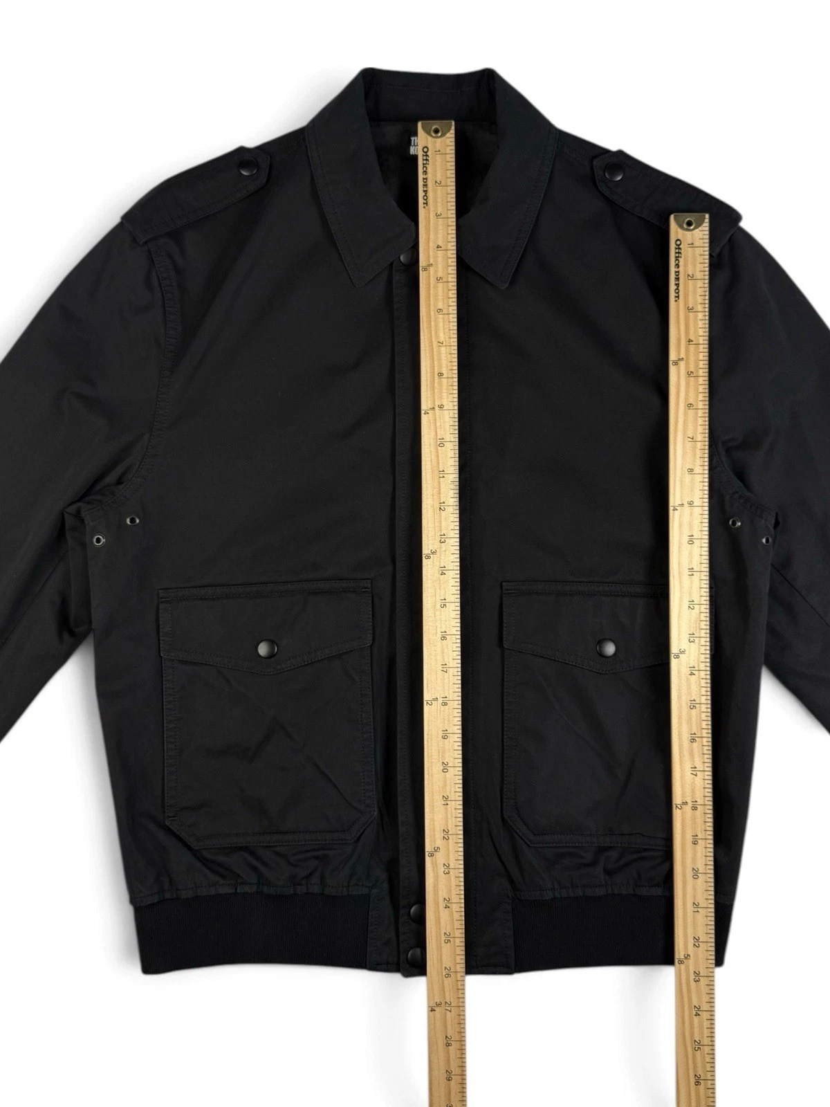 The Kooples Black Military Jacket Zip/Button Front Lined Pockets Men’s L image 5
