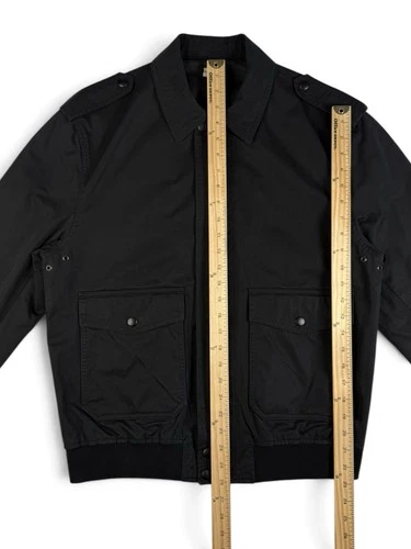 The Kooples Black Military Jacket Zip/Button Front Lined Pockets Men’s L image 5