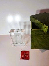 RARE LIULI Crystal Prayer Wheel Sculpture Large 26cm Feng Shui Spiritual Art Pie