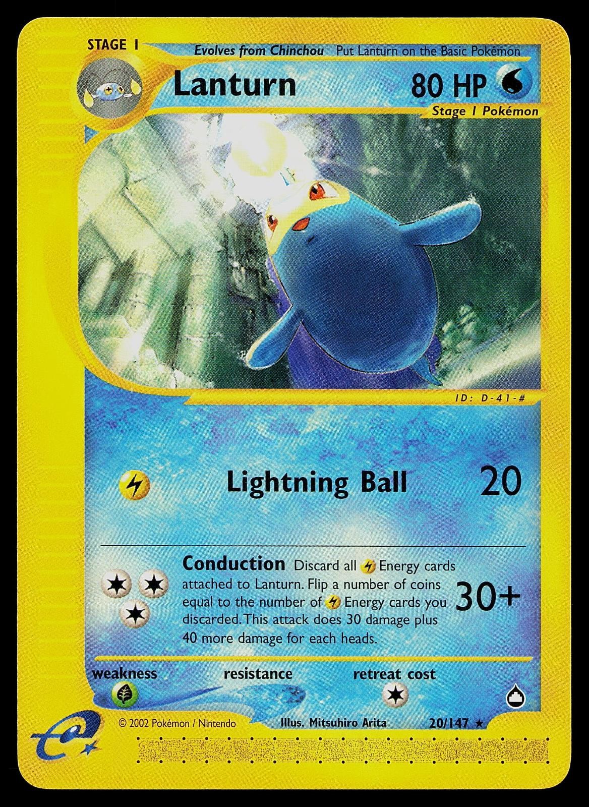 Pokemon Card - Lanturn Aquapolis 20 Rare