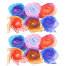12Pcs Kids Play Scarves Chiffon Juggling Scarves for Performance Assorted Colors