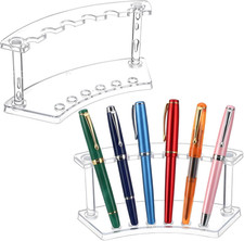 Clear Plastic Pen Holder Display Stand with 6 Slots for Home Office  Store Use