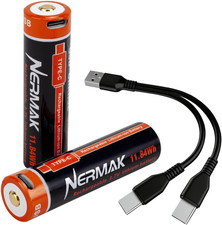 3.7V 3200mAh USB Rechargeable Lithium lon Battery for Flashlights, Headlamps, Bi