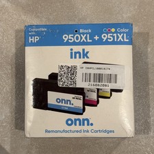 Onn HP 950XL Black 951XL Color Ink Cartridge 4 Pack NEW Expired
