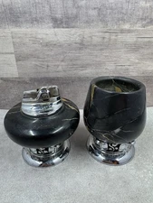 Vintage Ronson Marble Lighter And Cigarette Cigar Urn Ashtray Holder 2 Piece Set