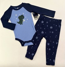Baby Boy Clothes 18 Months Pants Bodysuit 2 PC Set Cute Dinosaur Winter Outfit