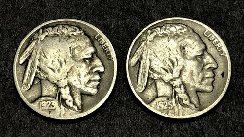 1923 and 1925 Buffalo Nickel Choice Fine F Coins
