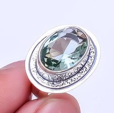 Black Tourmaline Gemstone 925 Sterling Silver Jewelry Handmade Ring s.6.5 Sku21