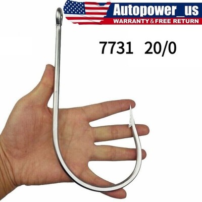 Stainless Steel Super Large shark Fishing Hook Big Game Fish Tuna 7731-20/0