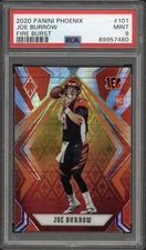 2020 Panini Phoenix Joe Burrow Fire Burst Prizm Rookie RC #101 PSA 9 Mint 