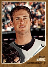 2011 Topps Heritage Baseball Card #355 Brian Matusz