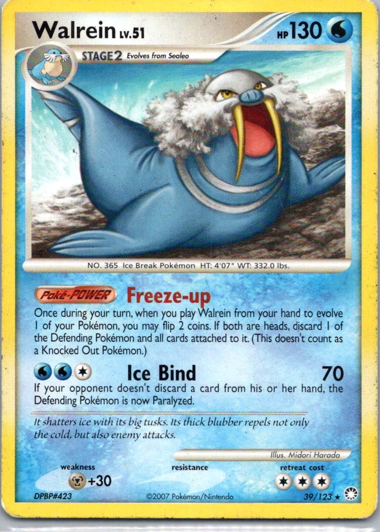 Pokemon TCG Walrein 39/122 Mysterious Treasures HP