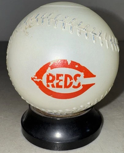 Cincinnati Reds Milk Glass Bank Mobil Gas Pegasus Vintage MLB Baseball