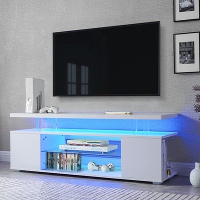 60 Inch TV LED Gaming Entertainment Center Media Storage Console Table DJYC1