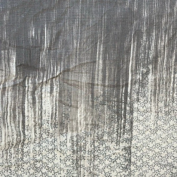 Funda nórdica West Elm 100 % algodón a rayas floral Queen boho gris blanco Foto 2 de 4