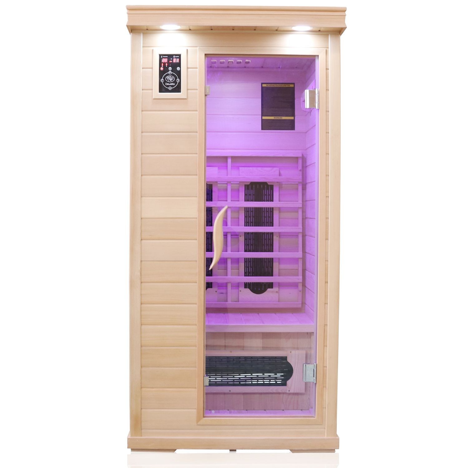 Dewello Infrarotsauna Windsor 90 Wärmekabine für 1 Person Keramikstrahler Sauna