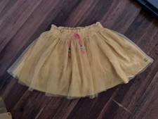 Adorable Matilda Jane Yellow Eyelet Skirt Size 4 Tulle Layer Decorative Tie EUC