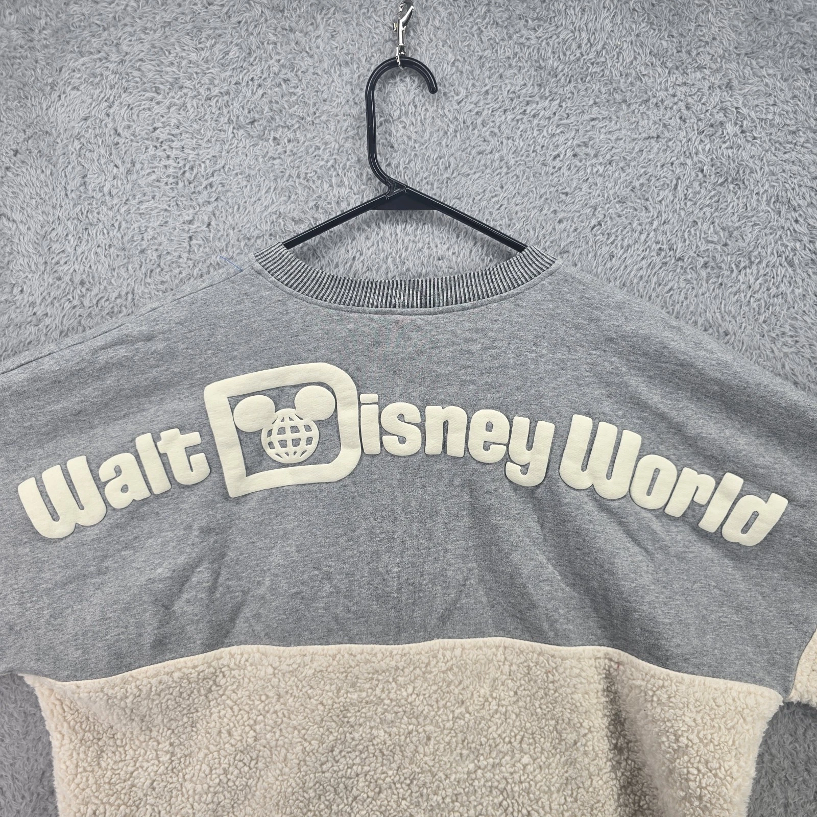 OFF WHITE Felpa sherpa Walt Disney World Spirit Jersey adulto grande grigio panna bianco