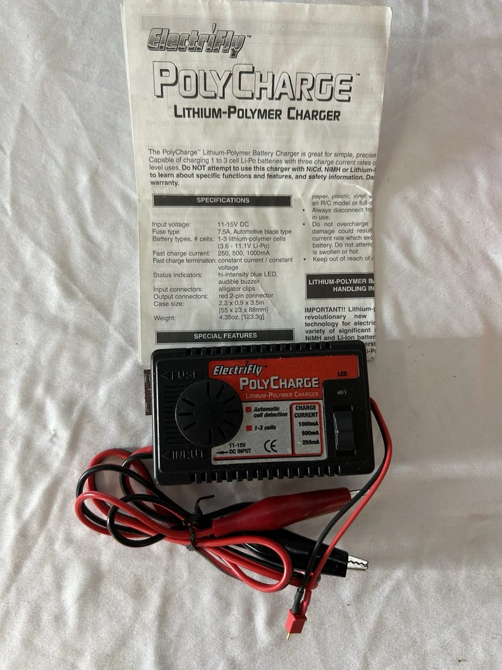 GRANDES AVIÕES - ELECTRIFLY POLYCHARGE DC 1-3 CÉLULAS LÍTIO CHRGR - MODELO# GPMM3010 - Imagem 2 de 2