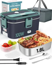 Eocolz Electric Lunch Box Food Heater Warmer 100W 1.8L Portable Heated Lunch ...