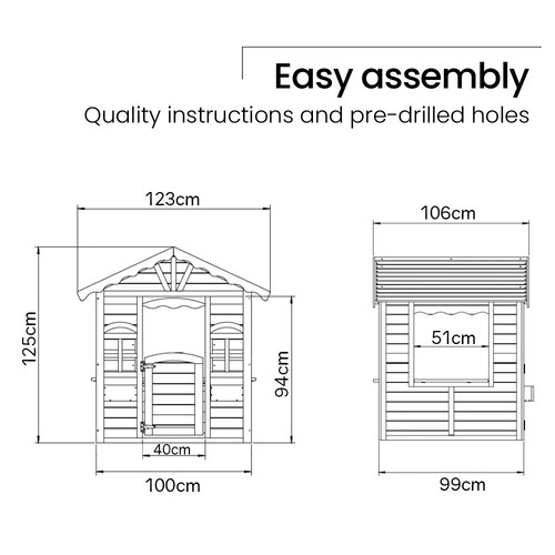 ROVO KIDS Wooden Outdoor Play Equipment Cubby House Slide Sandpit Climbing Wall - Picture 11 of 12
