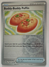 Pokemon Card Temporal Forces Reverse Holographic Buddy Buddy Poffin 144/162 NM