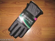 WOMENS LADIES ISOTONER SMARTOUCH GLOVES XS/S M/L XL BLACK/CHARCOAL NWT
