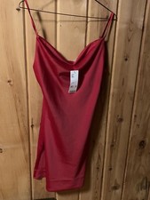 NEW Urban Outfitters Red Satin Slip Mini Dress  Size Small