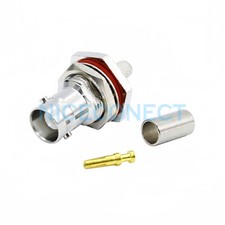 10x BNC Jack Female Bulkhead O-ring Connector For LMR195 RG58 RG400 RG142 Cable