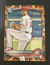 2025 Bowman Chrome FIREFRACTOR 3/3! Chase Burns Cincinnati Reds #BCP-122 🔥