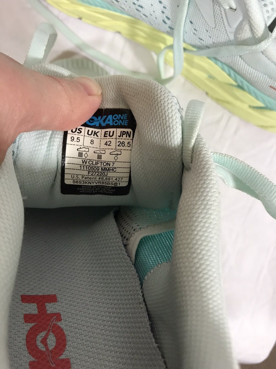 Hoka One One Clifton 7 Wms Size US 9.5 / EU 42 / UK 8 Running Shoes  Mint/Yellow