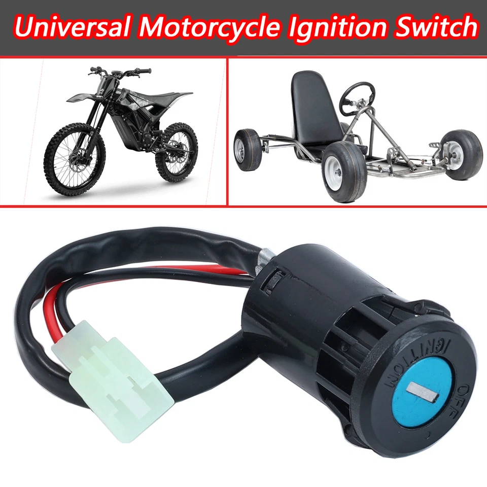 Universal Motorcycle ATV Bike 2 Wire Ignition Barrel Key Quad On/Off Switch AUS - image 2 of 4