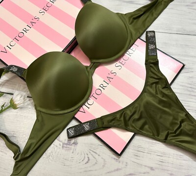 Victoria's Secret Shine Strap Smooth Push-Up Bra Thong Set
