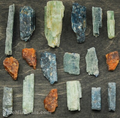 Gemmy KYANITE Crystals Blue Green Cats Eye Indigo Orange Healing Stones Specimen