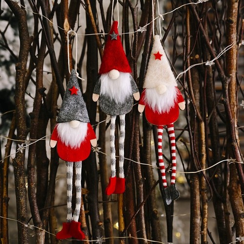 Christmas Faceless Long Leg Gnome Santa Xmas Tree Hanging Drop Ornament ...