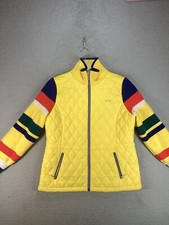 Louis Castel Jacket Womens 100 Yellow Quilted Sweater Lined 1/4 Zip Casual Golf
