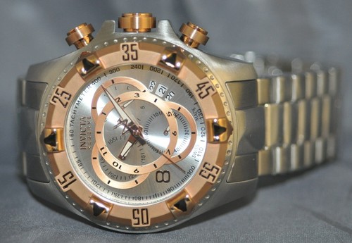 Invicta Excursion Schweizer Reserve Chronograph silbernes Zifferblatt Stahl Herrenuhr 1880