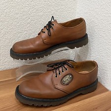 Rare DR MARTENS England D2080 TOM Brown Tan Leather Metal Plate Lace Up Oxford 8