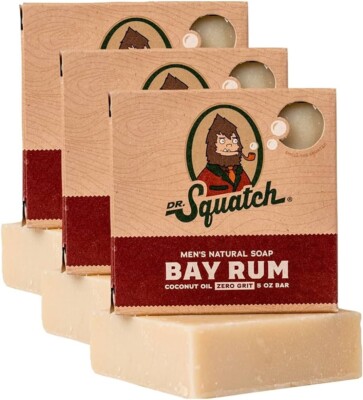 3 x Dr Squatch Bay Rum Seife - Natürliche männliche Kaltprozessseife Bar - 5oz Bar