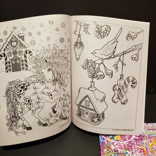 2x Lisa Frank GIANT HOLIDAY COLORING ACTIVITY BOOK * 40+ pages ea * Out of Print - Picture 4 of 10