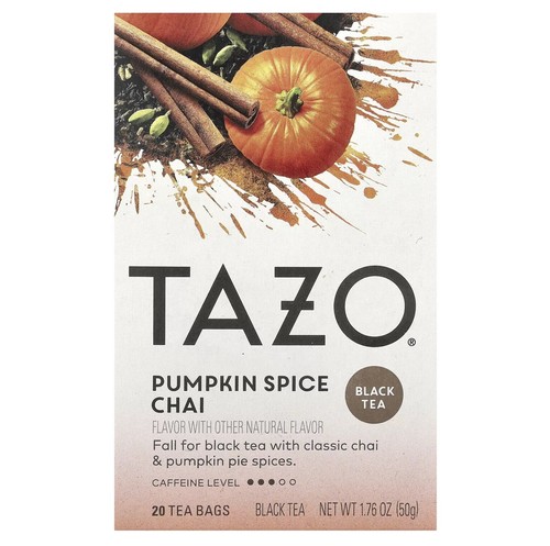 TAZO New 5 Boxes Pumpkin Spice Chai Tea 100 Total Bags Best Before 6/26/25 - 第 4/6 張圖片