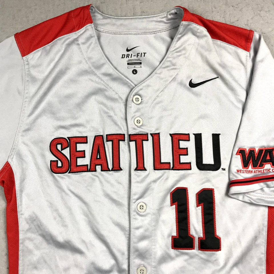 Seattle Redhawks Jersey Mens Large Gray Baseball Nike WAC TEAM ISSUE NCAA RARE - Image 2 of 4