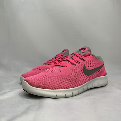 Nike Free RN Kids Size 6Y Running Shoes Pink Gray Athletic