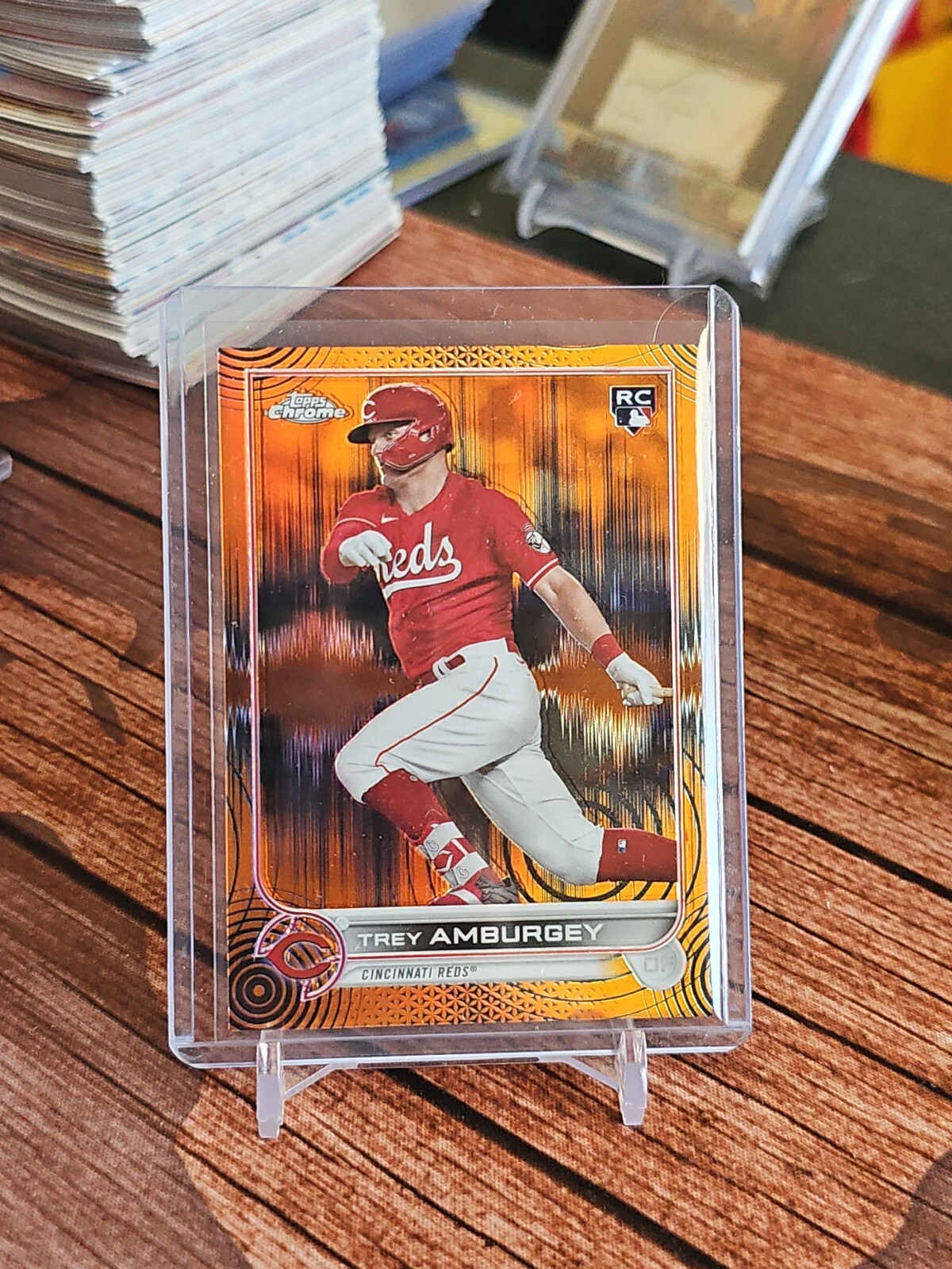 2022 Topps Chrome #61 Orange Refractor RC /25 TREY AMBURGEY Reds