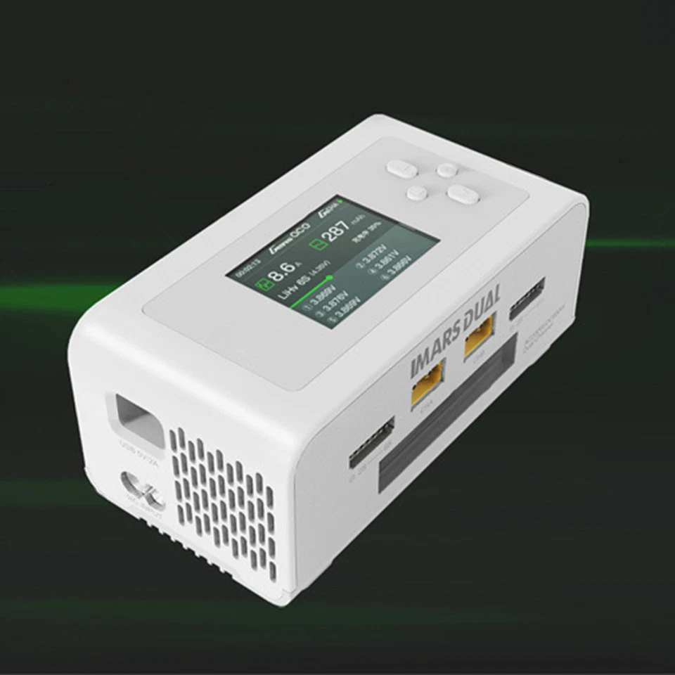 Imars Dual Channel AC200W/DC300W RC Lipo Battery Balance Charger White US Plug - Image 2 of 4