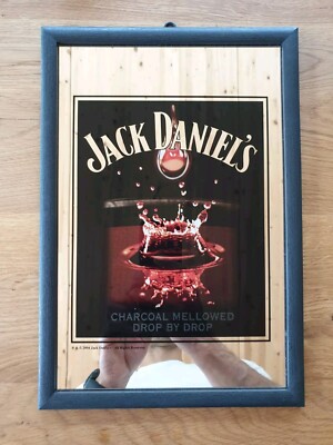 Jack Daniel's Spiegel L:32cm B:22cm, 2004, CHARCOAL MELLOWED DROP BY DROP