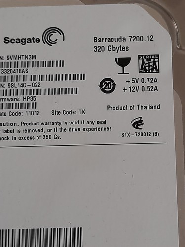 hard drive Seagate Barracuda 320 gb s-ata 3.5" - Tested - Afbeelding 4 van 4