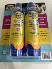 Banana Boat Kids Sport SPF 50 PowerStay Technology Sunscreen 9.5oz Twin Pack NIB 2.59 per gallon