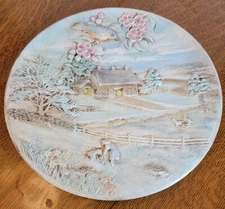 BYRON MOLDS 1980 Spring on the Farm Ceramic Plate Wall Hanging 10in
